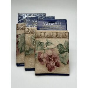 Norwall Grape Vine Wallpaper Border 3 Rolls Prepasted Beige Purple